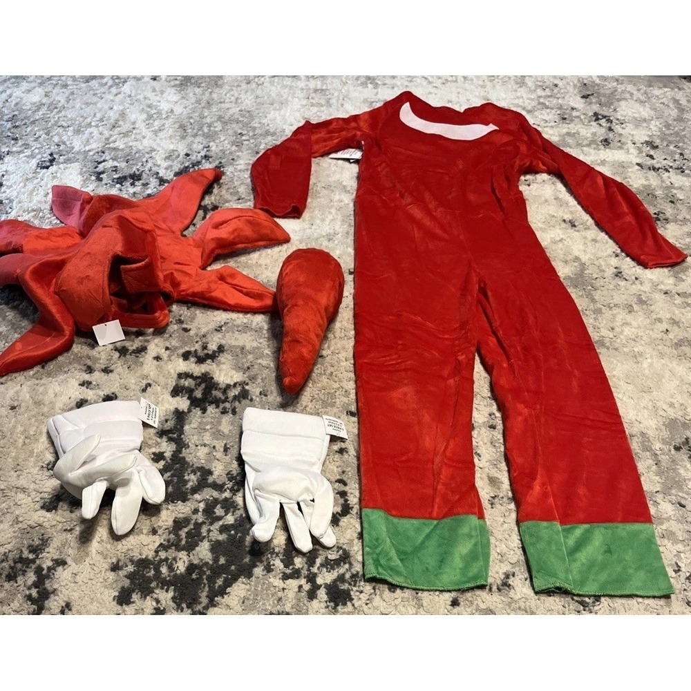 Knuckles Sonic Hedgehog 5 Pc Movie Halloween Child Costume Boys Sz Large 10-12